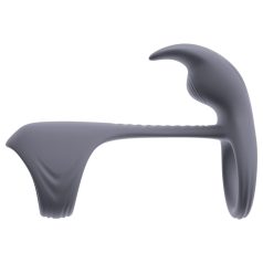   Beau Coeur Vylor - penis- och pungring med klitorisstimulator - grå