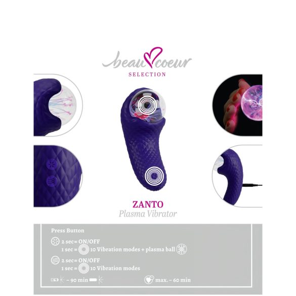 Beau Coeur Zanto - vibrator med plasteffekt - blå