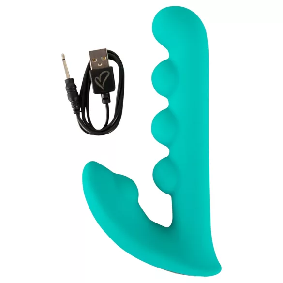 Beau Coeur Sylora - pärlbesatt 2-i-1 vibrator (grön)