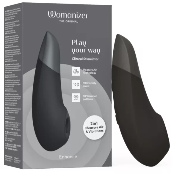 Womanizer Enhance 2-i-1 luftvågsklitorisstimulator + vibrator (svart)