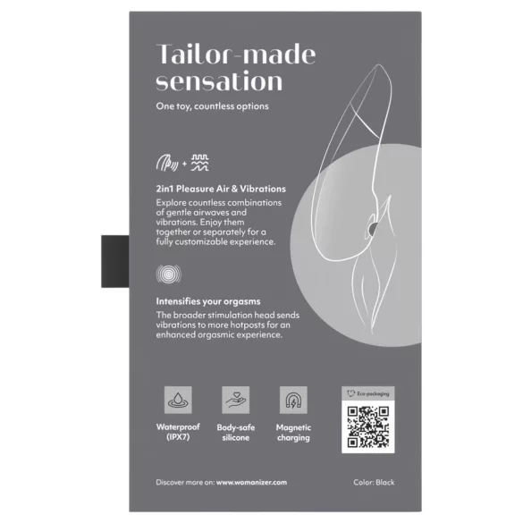 Womanizer Enhance 2-i-1 luftvågsklitorisstimulator + vibrator (svart)