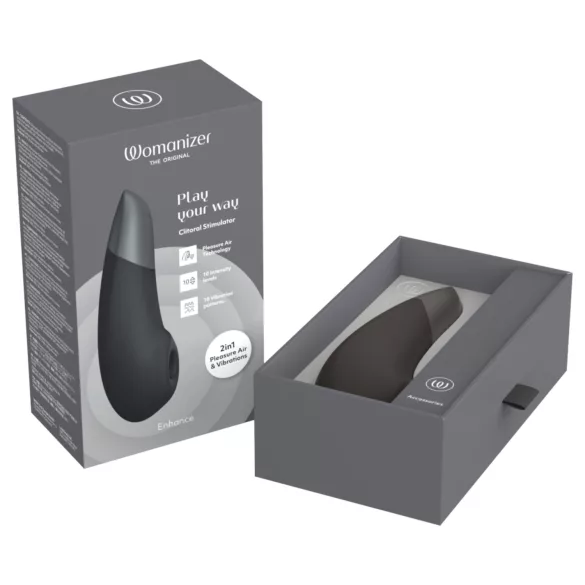 Womanizer Enhance 2-i-1 luftvågsklitorisstimulator + vibrator (svart)