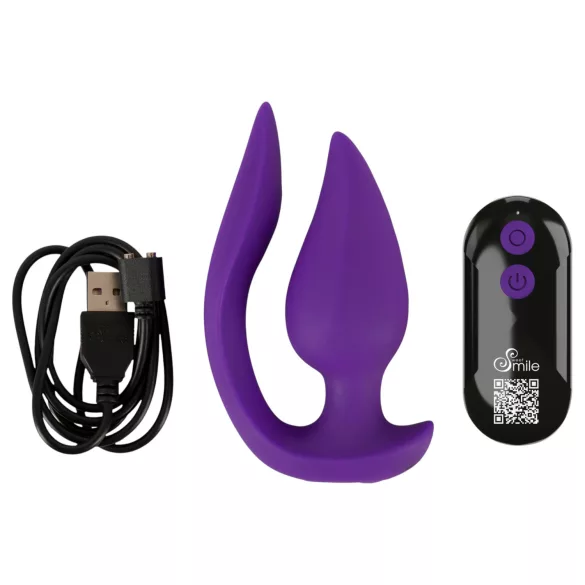 Smile - dubbel analvibrator och klitorisstimulator - lila