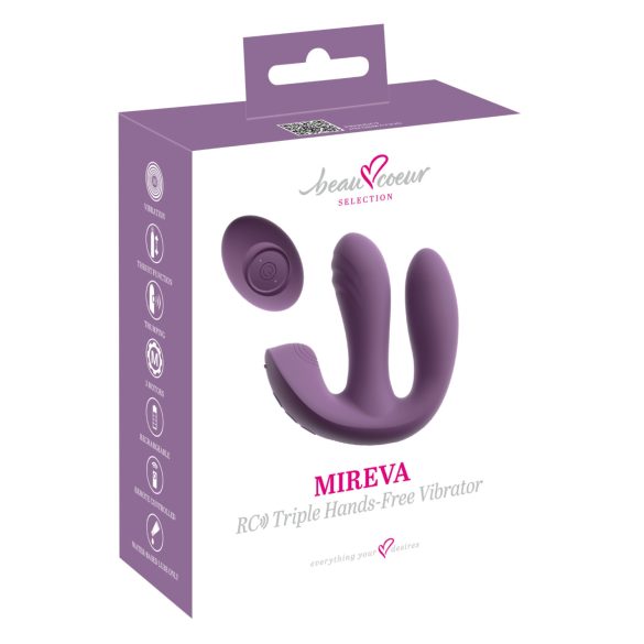 Beau Coeur Mireva - vibrator med tre armar - fjärrstyrd - lila