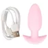 Cuties Mini - analplugg med vibration - silikon rosa