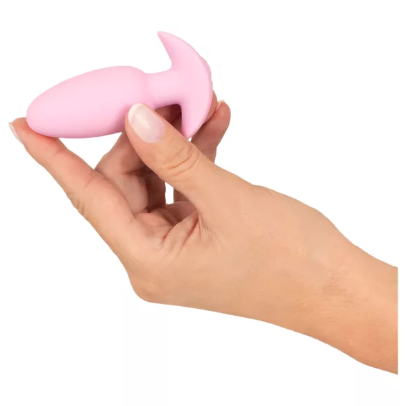 Cuties Mini - analplugg med vibration - silikon rosa