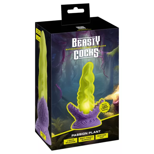 Beasty Cocks - dildo med ljuseffekt - självlysande - grön