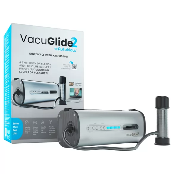 VacuGlide 2 - automatisk, nätansluten lyxig masturbator för män (silver)