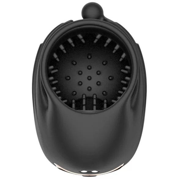 Rebel - penisvibrator för män med rörlig ollonstimulering (svart)