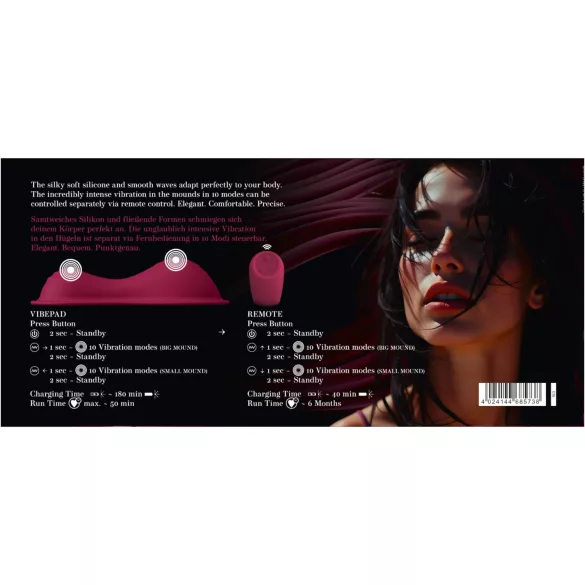 Vibepad Intense 2 - fjärrstyrd vibrator-kudde (röd)