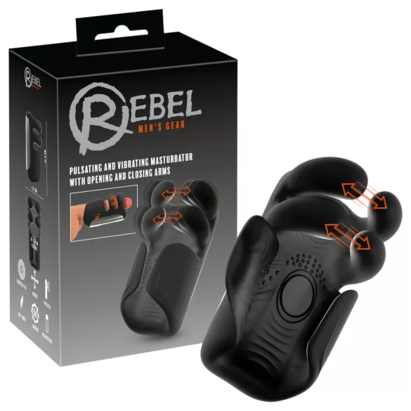 Rebel - pulserande, vibrerande masturbator (svart)