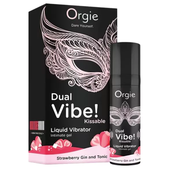 Orgie Dual Vibe - unisex flytande vibrator - Jordgubb - Gin & Tonic (15 ml)