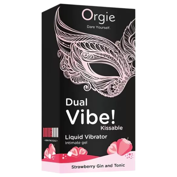Orgie Dual Vibe - unisex flytande vibrator - Jordgubb - Gin & Tonic (15 ml)
