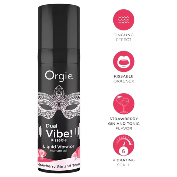 Orgie Dual Vibe - unisex flytande vibrator - Jordgubb - Gin & Tonic (15 ml)