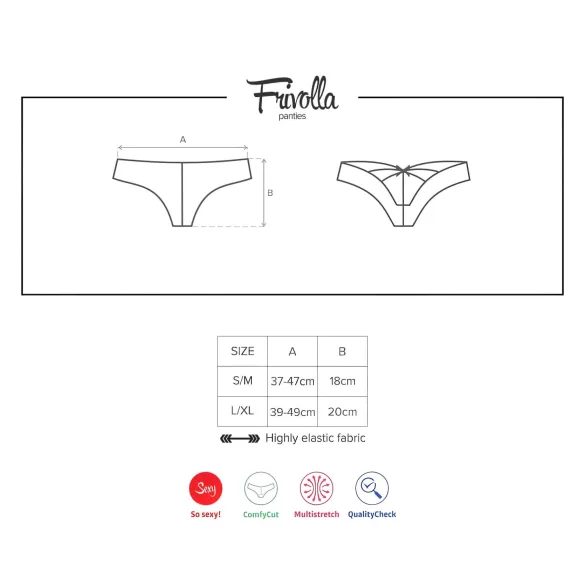Obsessive Frivolla - Pikant damspets trosor - Svart - L/XL