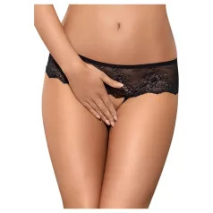   Obsessive Merossa - öppen stringtrosa med strass - svart - L/XL