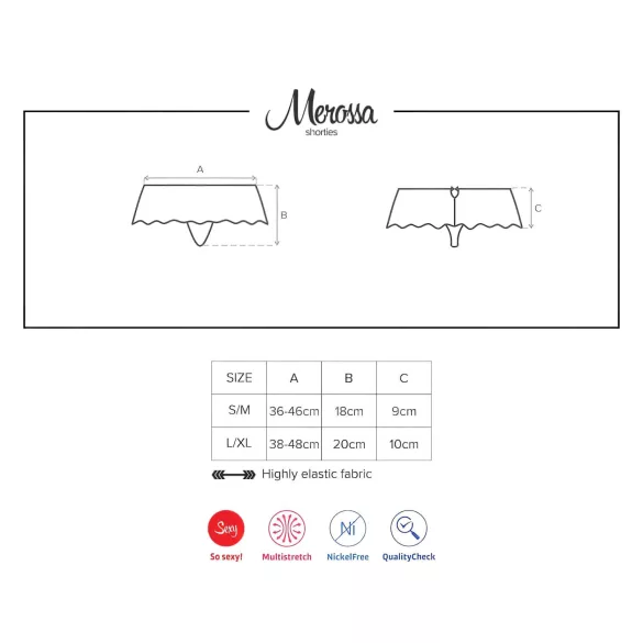 Obsessive Merossa - öppen stringtrosa med strass - svart - L/XL