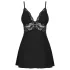 Obsessive - spetsbabydoll och trosa (svart) - L/XL