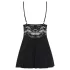 Obsessive - spetsbabydoll och trosa (svart) - L/XL