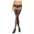 Obsessive Leticia - stayups med bred spets - svart - L/XL