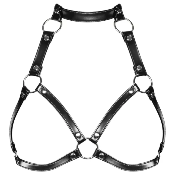Obsessive - kroppsharness med halshalsband - svart - S/L