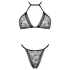Obsessive Xenita - Transparent mönstrat bh-set (grå) - L/XL