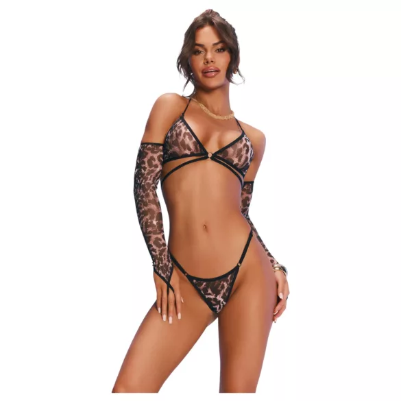 Obsessive Addia - nätset med leopardmönster - L/XL