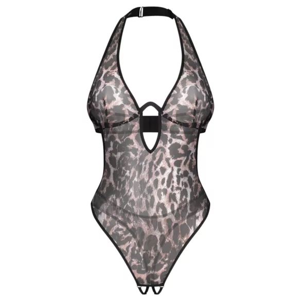 Obsessive Addia - leopardmönstrad öppen body - L/XL