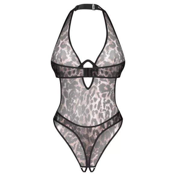 Obsessive Addia - leopardmönstrad öppen body - L/XL