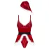 Obsessive Hot Santa - tredelad tomtedräkt för kvinnor (röd)
