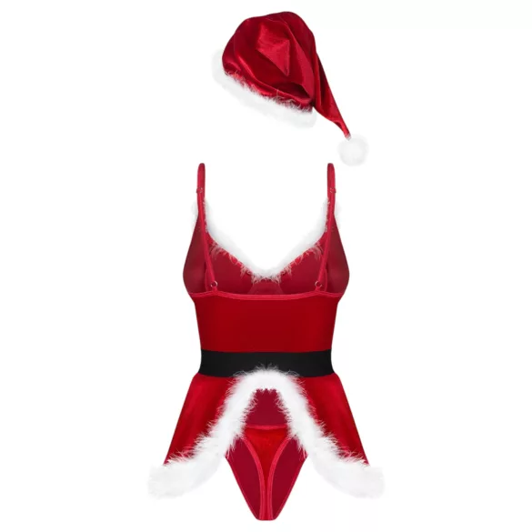Obsessive Hot Santa - tredelad tomtedräkt för kvinnor (röd) - L/XL