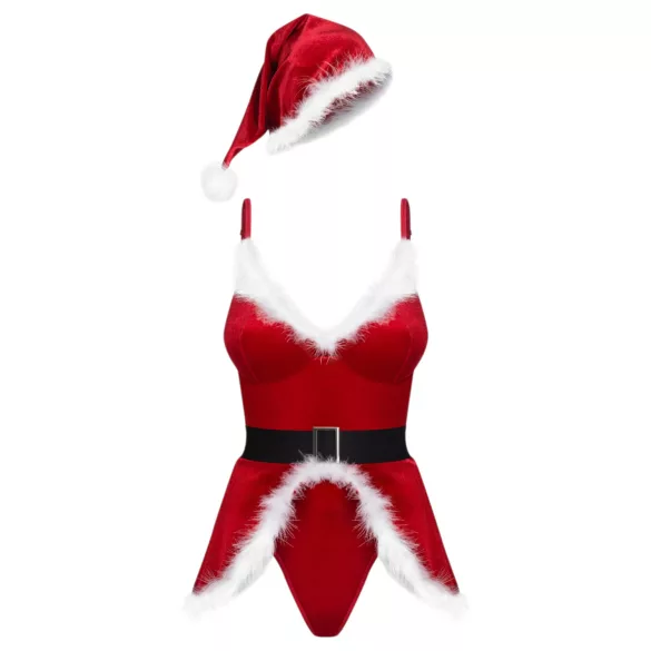 Obsessive Hot Santa - tredelad tomtedräkt för kvinnor (röd) - L/XL