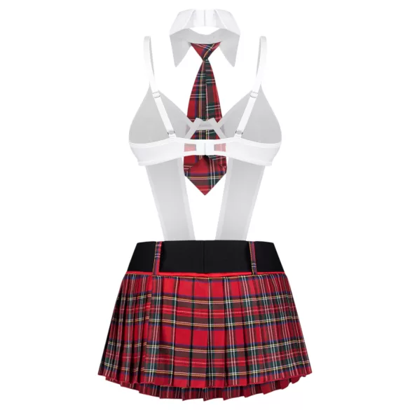 Obsessive College Girl - femdelad skoluniform‑kostym (röd)