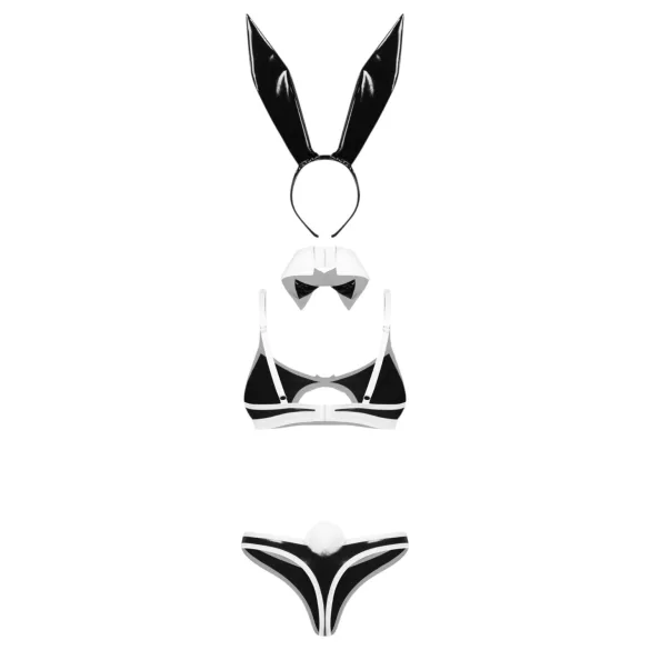 Obsessive Night Bunny - fyrdelad kanindräkt för kvinnor (svart)