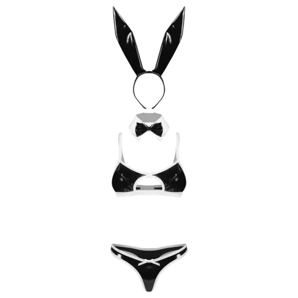 Obsessive Night Bunny - fyrdelad kanindräkt för kvinnor (svart)