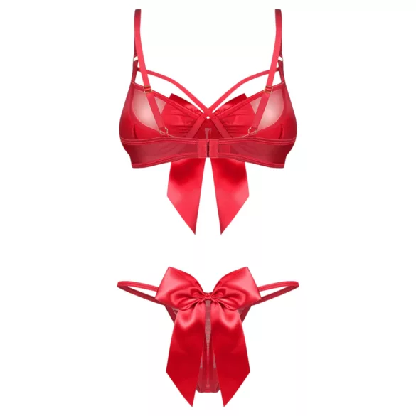 Obsessive Gifty - tvådelat sexigt underklädesset för kvinnor (röd) - L/XL