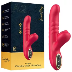   Erospace Sweet Play - 2‑i‑1 stötande och klitorisstimulerande vibrator (röd)
