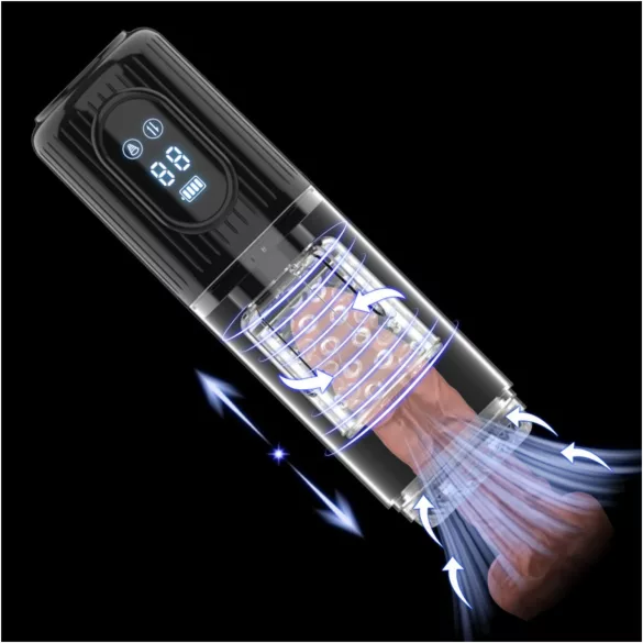 Men's Play - masturbator med rotation sug vibration - svart