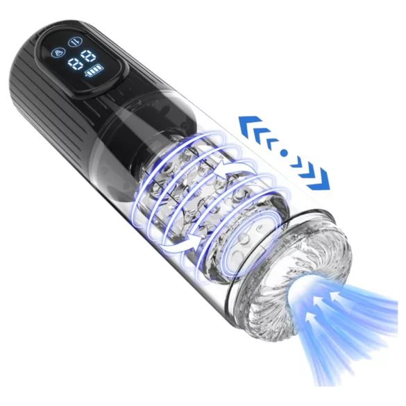 Men's Play - masturbator med rotation sug vibration - svart