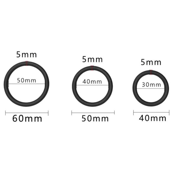 Men's Play - penisring set - svart silikon (3-pack)