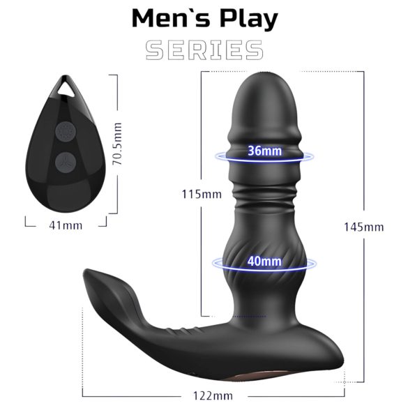 Men's Play - prostatavibrator med upp-och-ner rörelse - svart