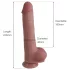Erospace Natural Play - silikon-dildo 24 cm (hudfärgad)