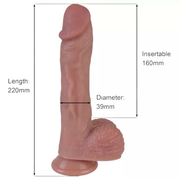 Erospace Natural Play - realistisk stöt- och roterande vibrator (hudfärgad)