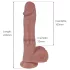 Erospace Natural Play - realistisk stöt- och roterande vibrator (hudfärgad)