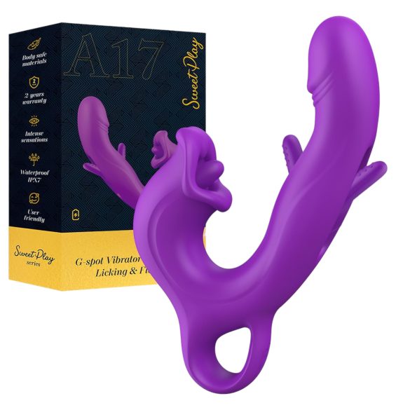Sweet Play - G-punkt vibrator med tungfunktion - silikon lila