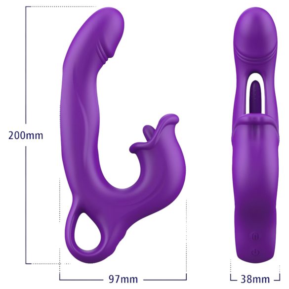 Sweet Play - G-punkt vibrator med tungfunktion - silikon lila