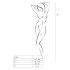 Passion BS001 - nätbodysuit med stora maskor - svart - S-L