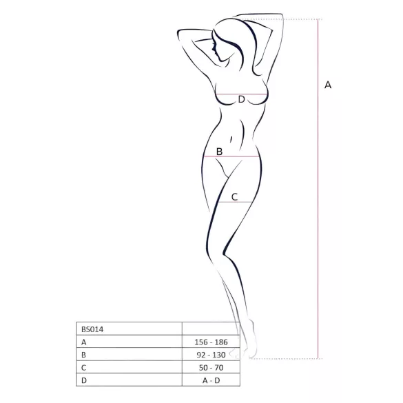 Passion BS014 - Öppen röd nätcatsuit med snörning (S-L)