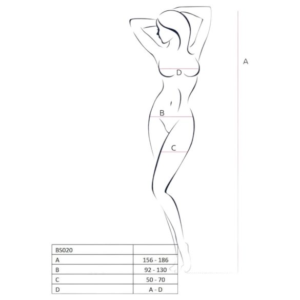 Passion BS020 - Dekorerad öppen overall (svart) - S-L