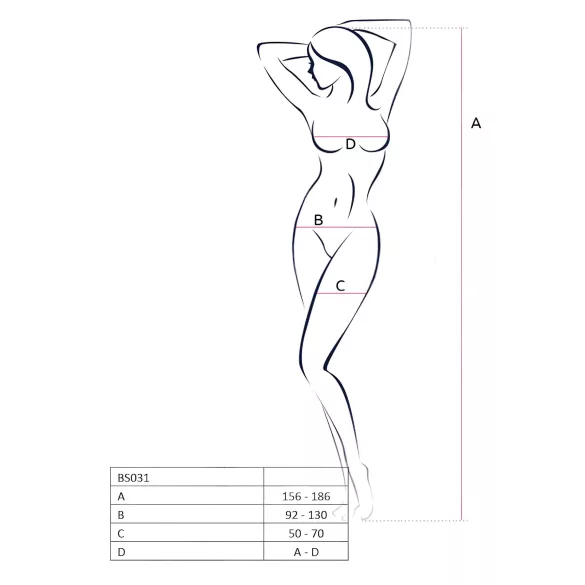 Passion BS031 - Öppen body - vit - S-L